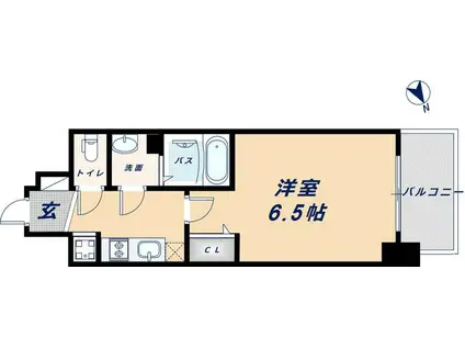 プレサンスOSAKADOMECITYスクエア(1K/3階)の間取り写真