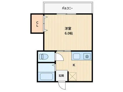 第8丸三マンション(1K/2階)の間取り写真