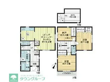 ふじみ野市西1丁目戸建(2SLDK/1階)の間取り写真