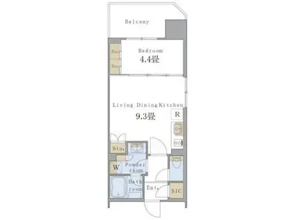 BRILLIA IST 浅草橋(1LDK/4階)の間取り写真