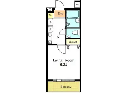 リヴェール木場(1K/3階)の間取り写真