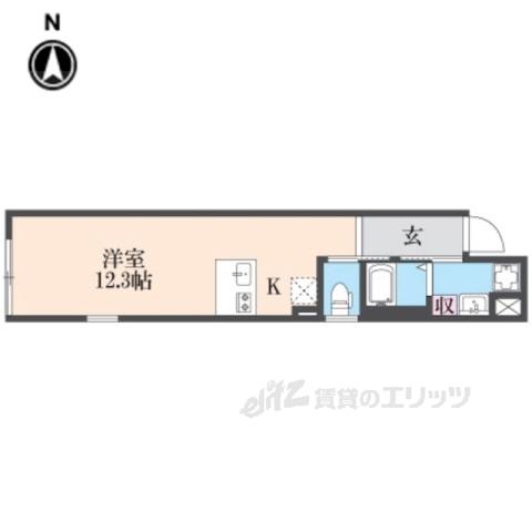 アイリス清水五条(ワンルーム/5階)の間取り写真