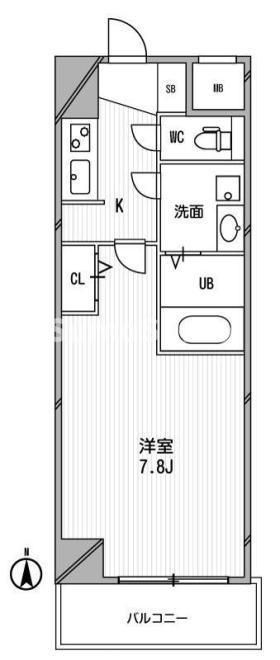 アーデンタワー西本町(1K/2階)の間取り写真