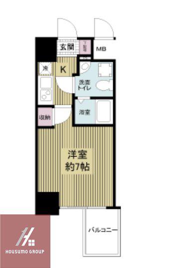 APRILE南森町(1K/14階)の間取り写真