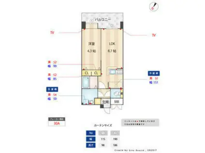 F・PARC 西新(1LDK/10階)の間取り写真