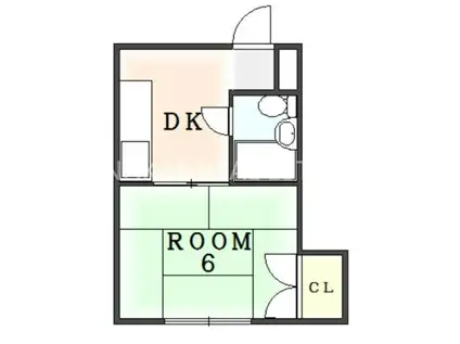 サンハイツ田宮(1DK/3階)の間取り写真