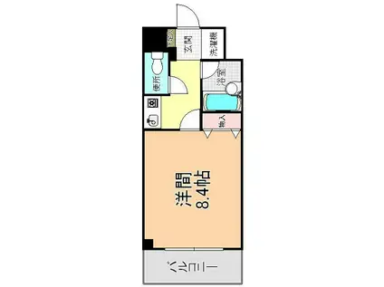 ピュアハイツ稲毛海岸(1K/5階)の間取り写真