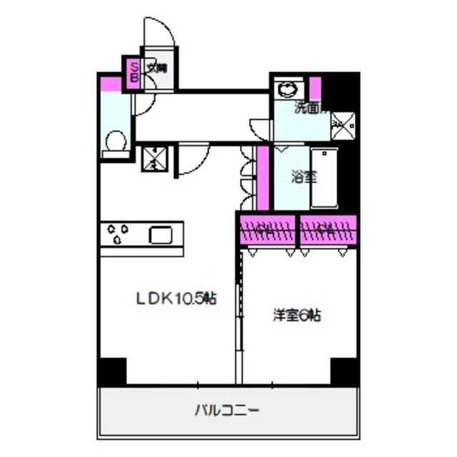 プレサンス大阪城公園パークプレイス(1LDK/9階)の間取り写真