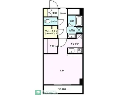 高砂ハイツ1(ワンルーム/4階)の間取り写真
