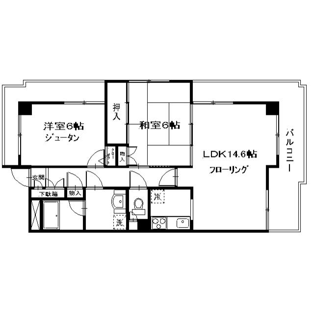 三栄プラザ(2LDK/5階)の間取り写真