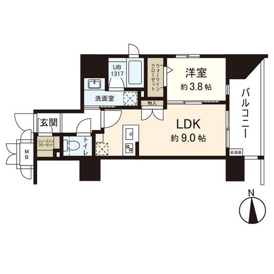 シーズンフラッツ仙台鉄砲町(1LDK/5階)の間取り写真