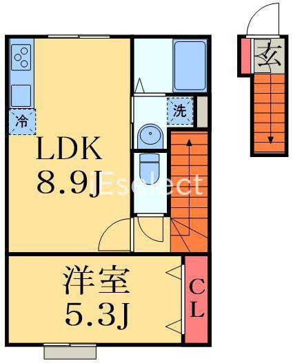 ナリトモ赤井A(1LDK/2階)の間取り写真