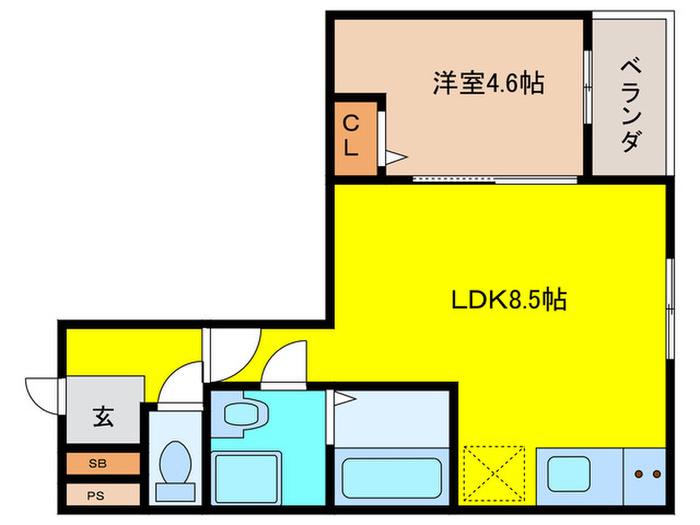 メゾンみけ(1LDK/1階)の間取り写真