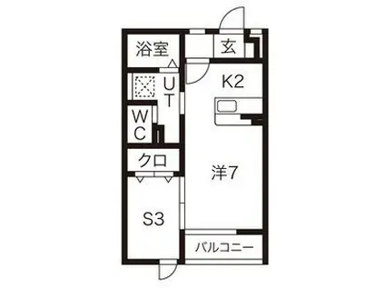 NEXT(1LDK/2階)の間取り写真