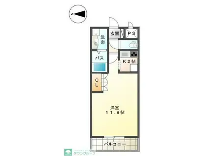 サニーインプレス(1K/1階)の間取り写真