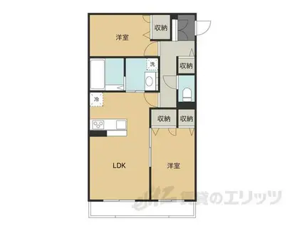 近江鉄道本線 彦根口駅 徒歩4分 3階建 築3年(2LDK/3階)の間取り写真