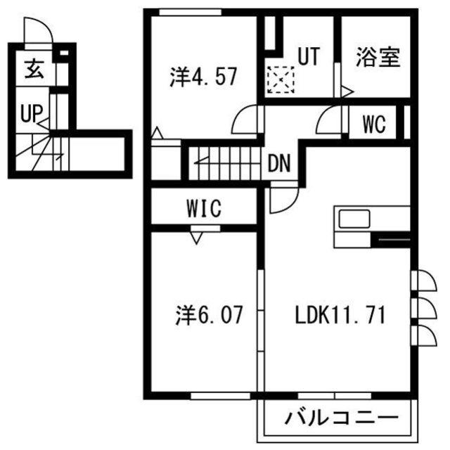 LIVRA紫竹(2LDK/2階)の間取り写真