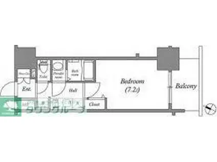 アドバンス名古屋モクシー(1K/11階)の間取り写真
