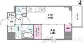 シーズンフラッツ梅田ノース(1LDK/2階)の間取り写真