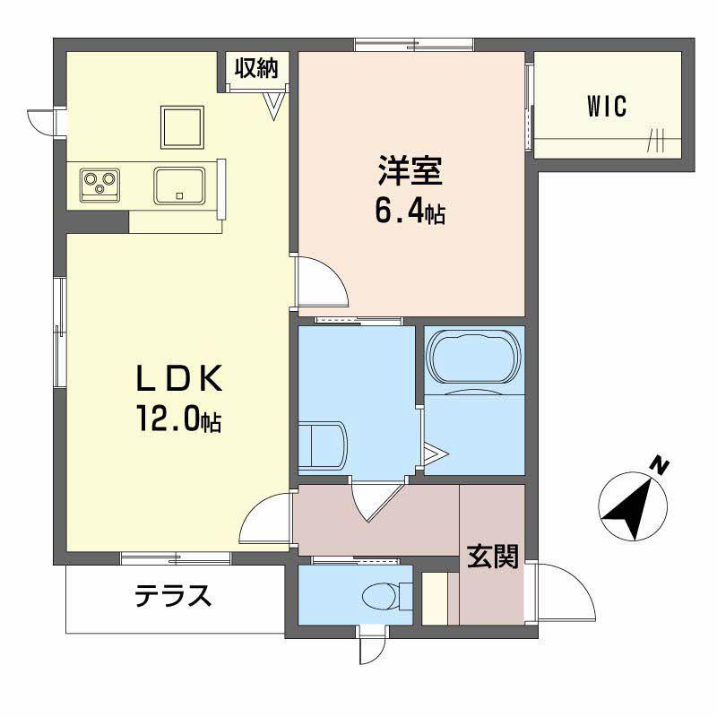 SOLARE(1LDK/1階)の間取り写真