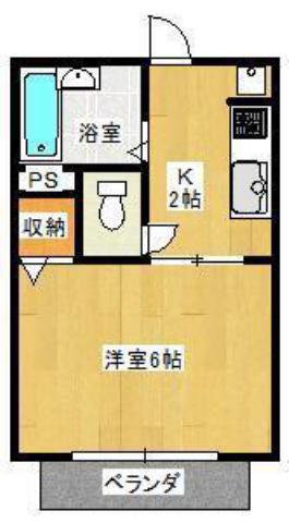 音戸ハイツ川本(1K/1階)の間取り写真