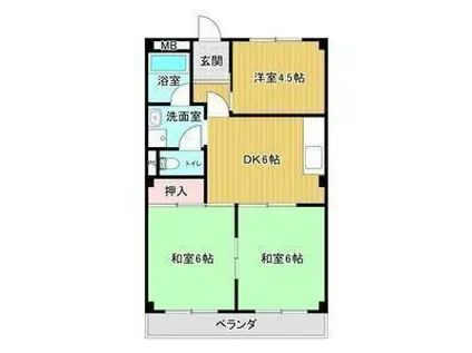 シャンポール原I(3DK/4階)の間取り写真