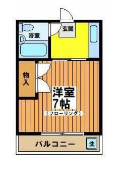 パインエイト(1K/1階)の間取り写真