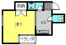 サンハイツ文京(1K/2階)の間取り写真