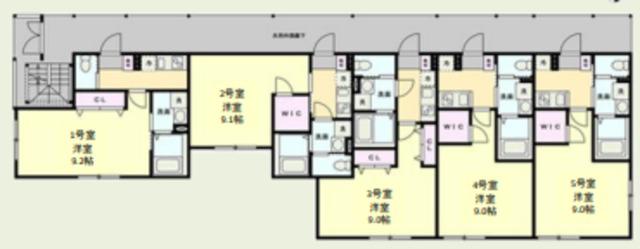 FELICE相模原(1K/3階)の間取り写真
