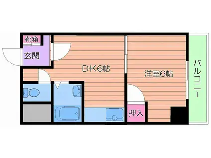 雅叙園ハイツ(1DK/10階)の間取り写真