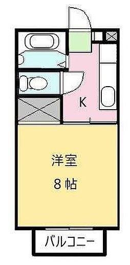 パセオビック(1K/1階)の間取り写真