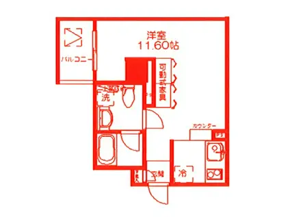 ルモーデセンター北(ワンルーム/5階)の間取り写真