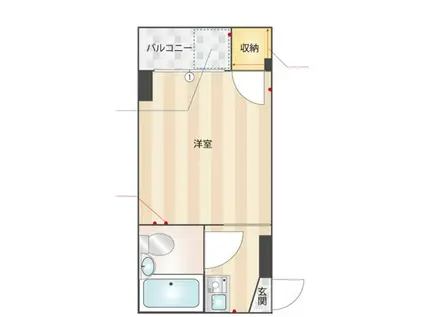 ヒルズ中延(1K/3階)の間取り写真