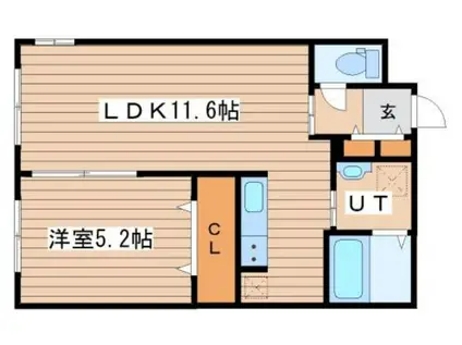 TOMORROW山の手(1LDK/1階)の間取り写真