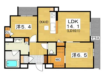 SHAMAISON SOURIRE(2LDK/1階)の間取り写真