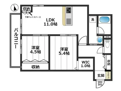 MAISON417(2LDK/3階)の間取り写真