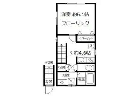 リケーサ巣鴨(1K/2階)の間取り写真