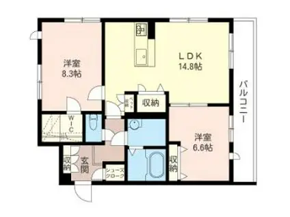 ガーデンフォレスト(2LDK/3階)の間取り写真