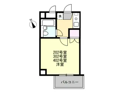 グローバルハイツ赤門(1K/4階)の間取り写真