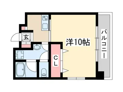 エスフォート江坂公園(1K/7階)の間取り写真