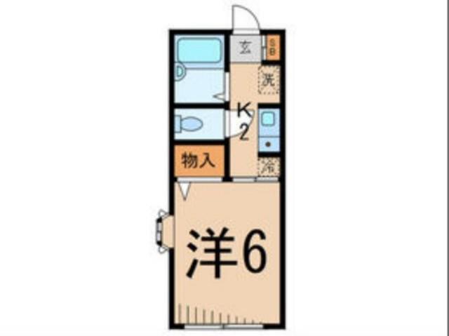 ヴェルジェ日野(1K/2階)の間取り写真