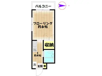 メゾン松本(1K/2階)の間取り写真