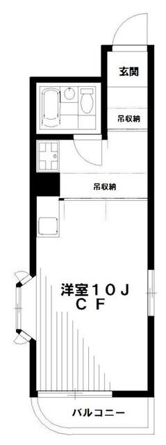 三翔諏訪の森ハイツ(ワンルーム/2階)の間取り写真