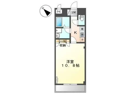 ソレアード(1K/1階)の間取り写真