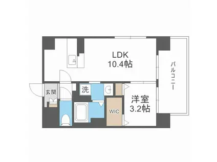 FERIO博多南(1LDK/10階)の間取り写真