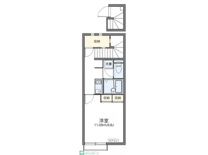 レオネクストソレイユ(1K/2階)の間取り写真