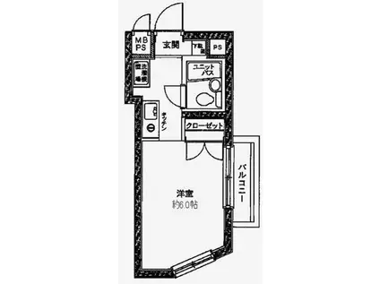 日神パレステージ代田橋(ワンルーム/3階)の間取り写真