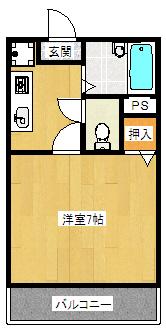 HOUSE M(1K/1階)の間取り写真