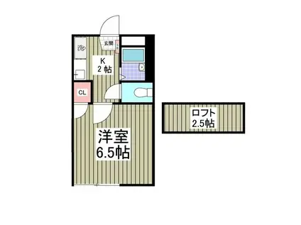 リブレス草加V(1K/1階)の間取り写真