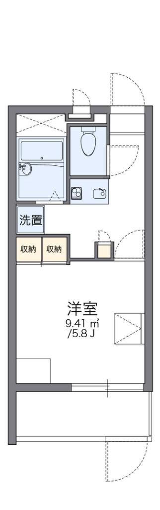 レオパレスGROW(1K/1階)の間取り写真